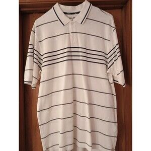 Eddie Bauer Large White and Black Polo Shirt Short Sleeve